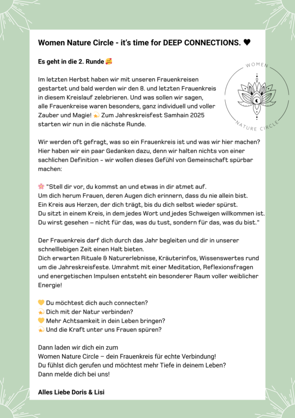 Women Nature Circle - dein Frauenkreis für echte Verbindung – Bild 3