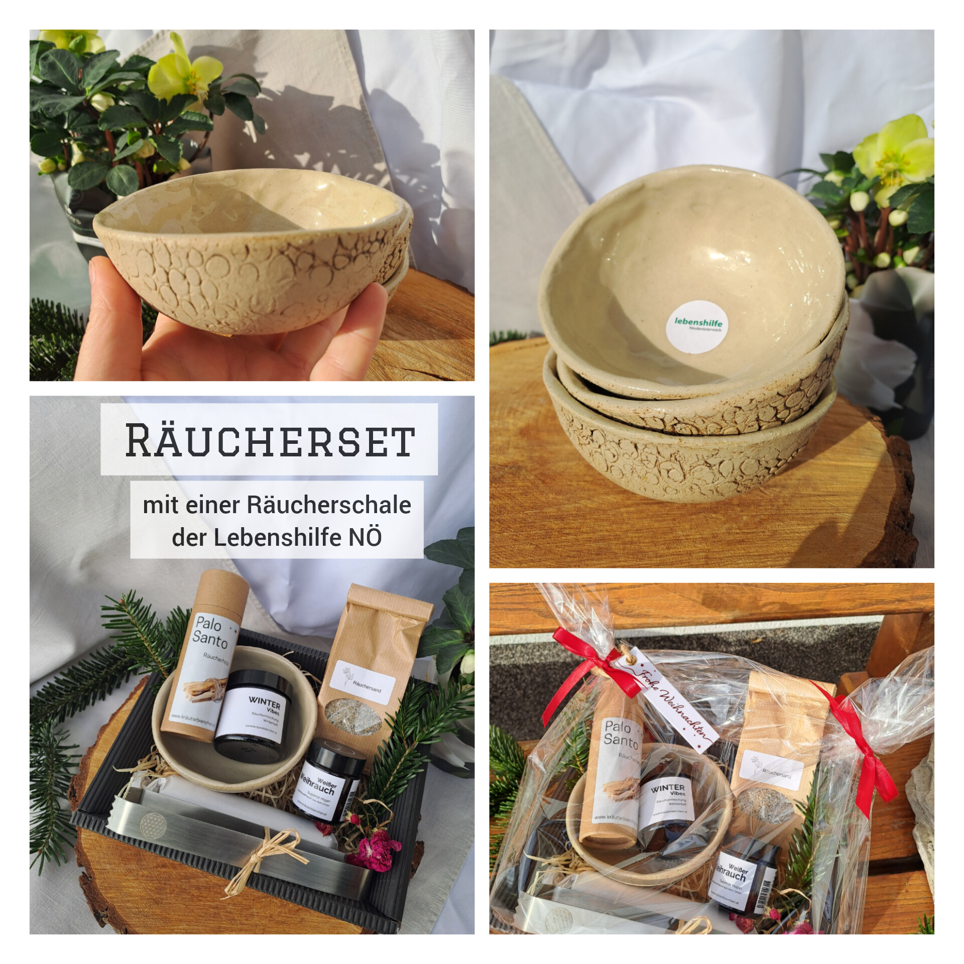 Räucherset - mit Räucherschale der Lebenshilfe NÖ